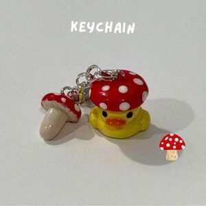 Cute Mushroom Duck Keychain